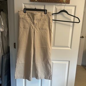 LOFT Cream Wide Leg Pants